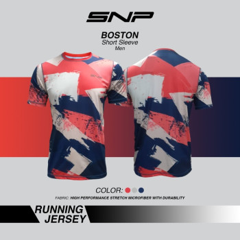 SNP - BOSTON - Running Jersey RED - Men - Short Sleeves